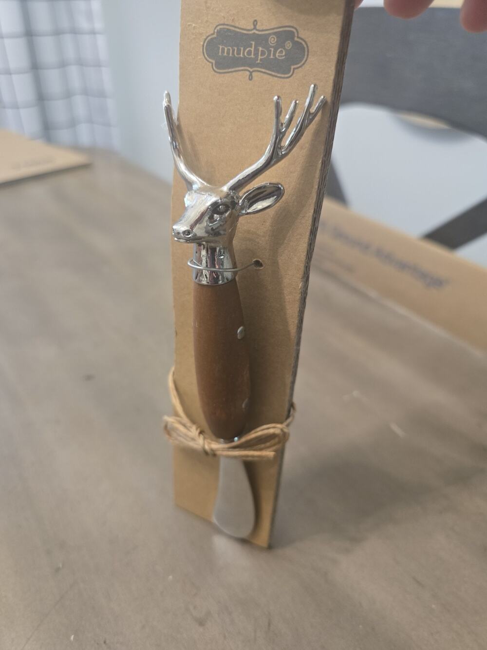 Mud Pie Deer Wood Handle Spreader Appetizer Butter Fall Christmas Party